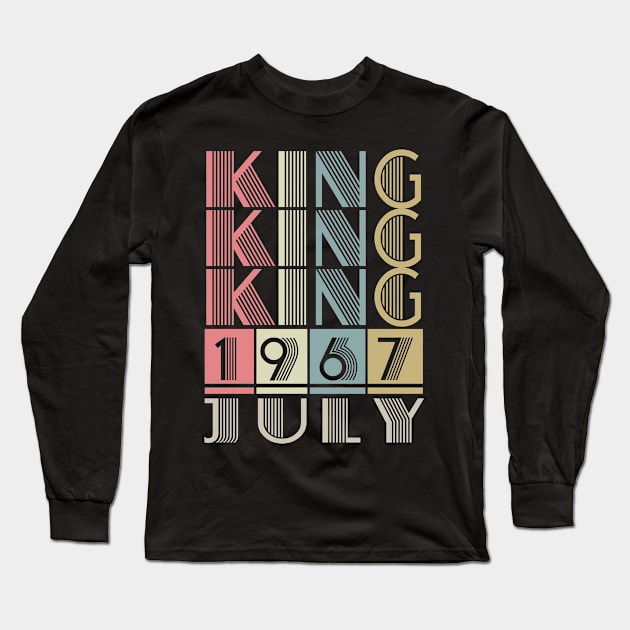 1967 - King July Retro Vintage Birthday Long Sleeve T-Shirt by ReneeCummings